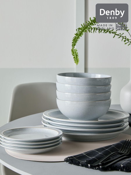 Denby 12 Piece Dove Grey Tableware Dinner Set (AK4752) | £80