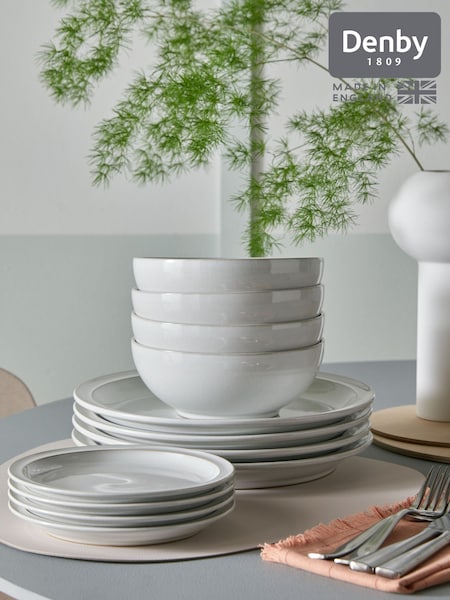 Denby 12 Piece Cotton White Tableware Dinner Set (AK4754) | £80