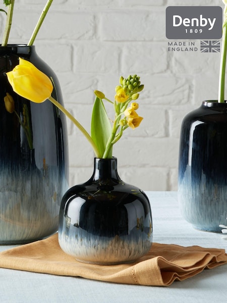 Denby Black Halo Small Square Vase (AK4761) | £50