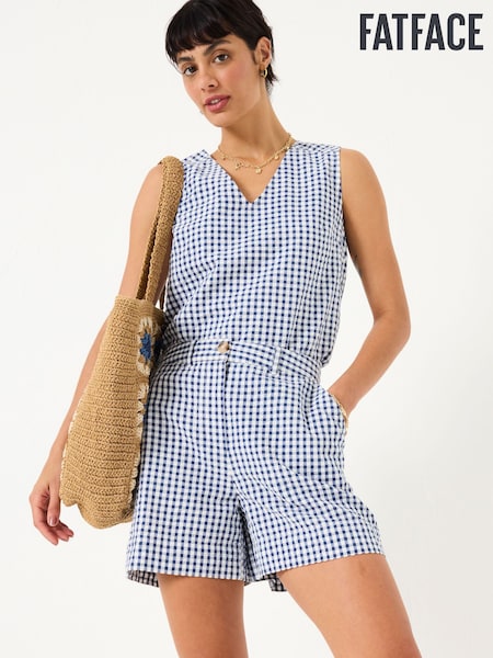 FatFace Nell Navy Gingham Shorts (AK4778) | £39.50