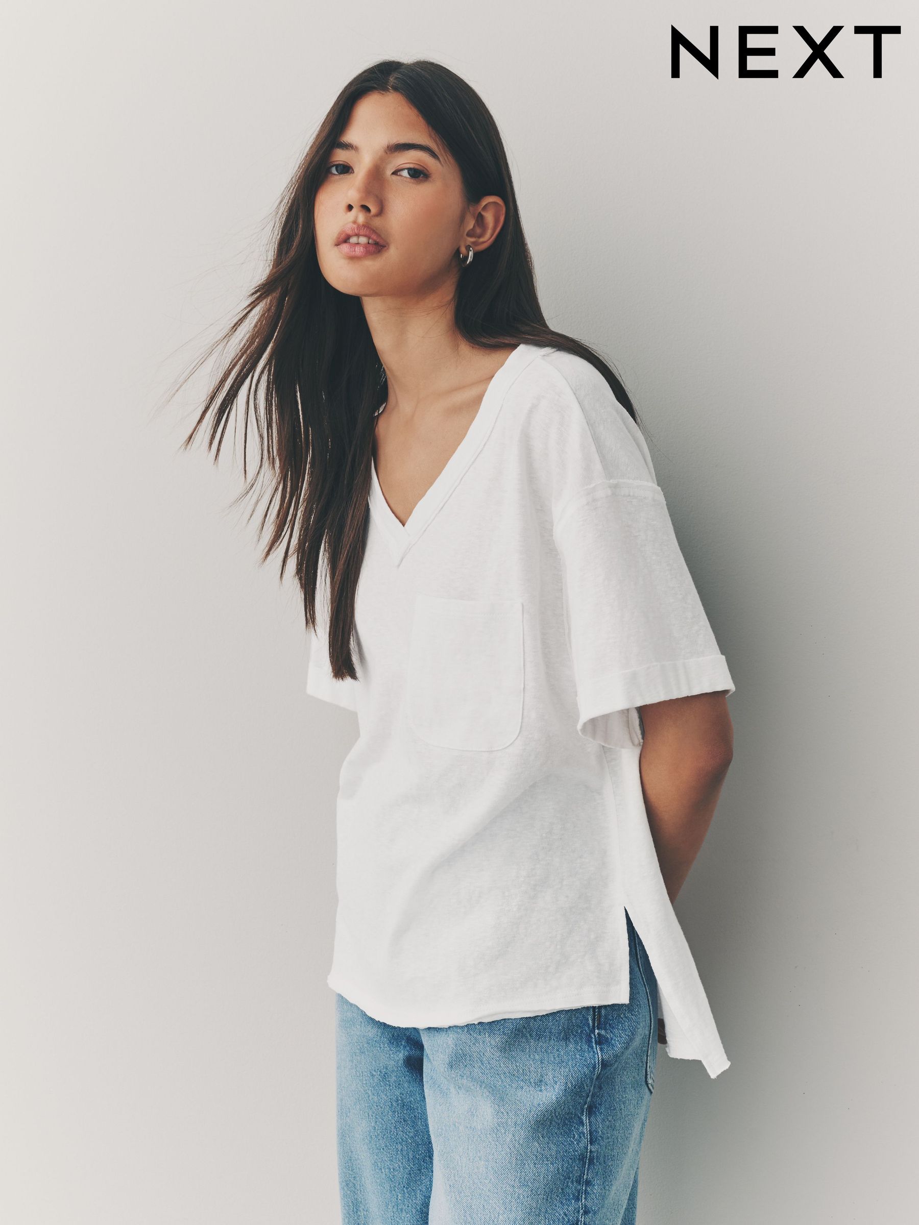 baggy v neck t shirts