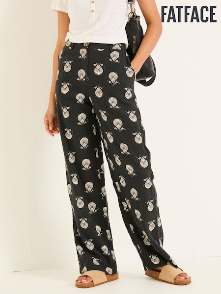 FatFace Ellie Washed Black Straight Leg Shell Trousers (AK4817) | £69