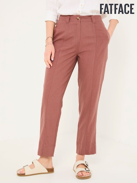 FatFace Issy Dark Natural Tapered Linen Blend Trousers (AK4820) | £59