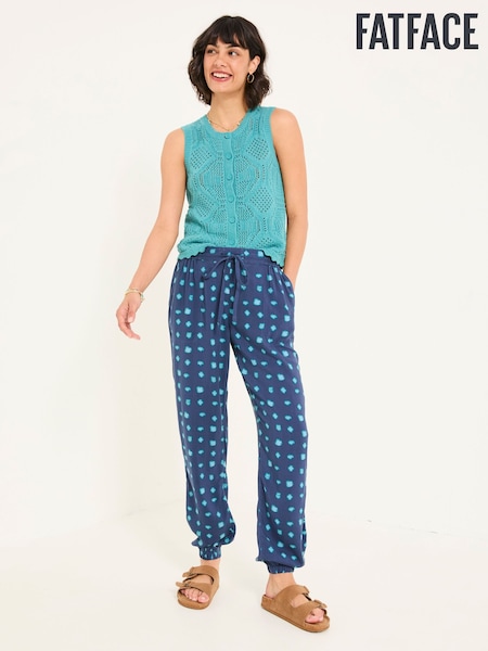 FatFace Lyme Teal Blue Spot Cuffed Joggers (AK4821) | £42
