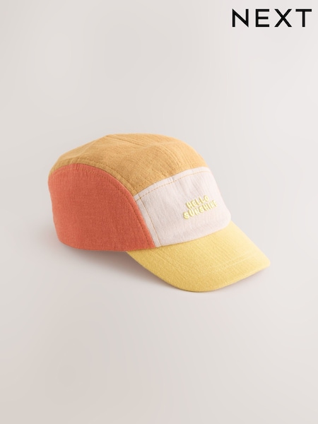 Orange Sunshine 100% Cotton Panel Cap (3mths-10yrs) (AK4855) | £8 - £10
