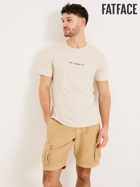 FatFace Oatmeal Open Shores Graphic Tshirt (AK4874) | £28