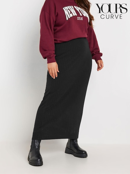 Yours Curve Black Leopard Print Tube Skirt (AK4935) | £24