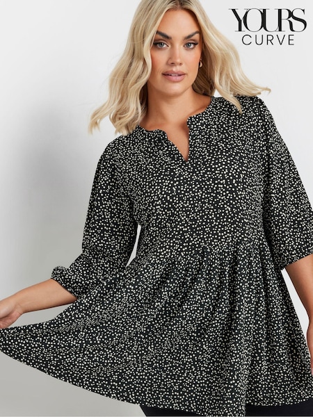 Yours Curve Black Smock Top (AK4986) | £31