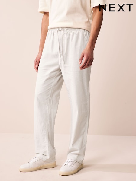 White Drawstring Waist Mens Kurta Trousers (AK5112) | £22