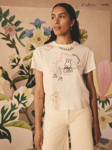 Cath Kidston White 100% Cotton Miffy Canvas T-Shirt (AK5118) | £24