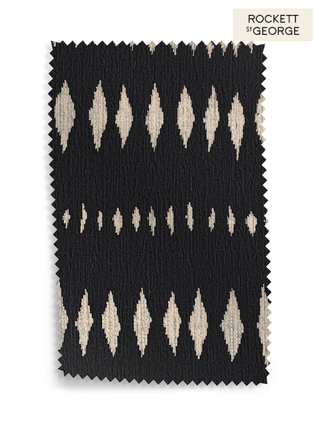 Rockett St George Monochrome Black Cut Checkerboard Upholstery Swatch (AK5243) | £0