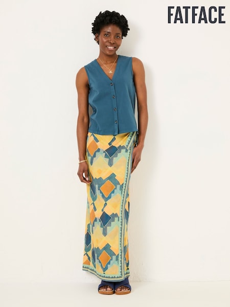 FatFace Joni Dark Teal Blue Jersey Waistcoat (AK5301) | £32