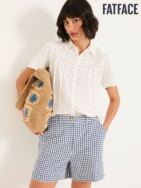 FatFace Kit White Embroidered Short Sleeve Shirt (AK5304) | £38