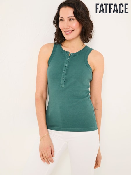 FatFace Rachel Teal Green Rib Vest (AK5432) | £19.50