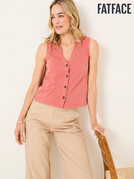 FatFace Joni Rose Pink Jersey Waistcoat (AK5490) | £32