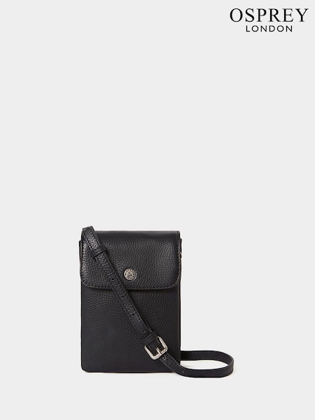 Osprey London The Madison Leather Black Phone Bag (AK5572) | £65