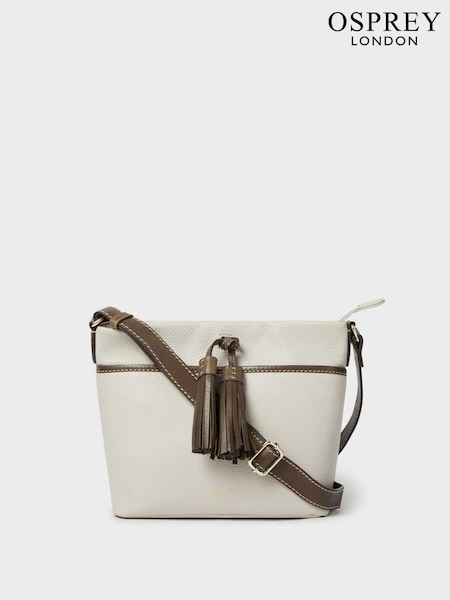 OSPREY LONDON Cream The Savanna Leather Cross-Body Bag (AK5595) | £95