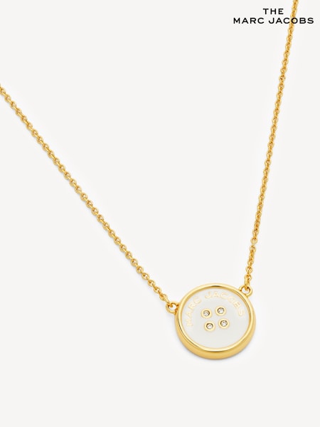 Marc Jacobs Gold Tone Button Pendant Necklace (AK5650) | £95