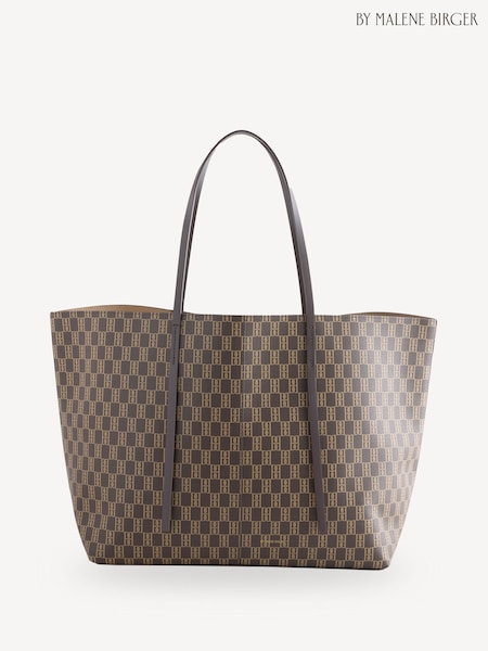 By Malene Birger Brown Abi Jacquard Tote (AK5668) | £320