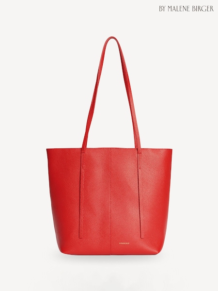 By Malene Birger Red Abilla Leather Tote Bag (AK5675) | £175