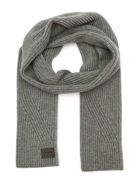 AllSaints Grey Traveling Rib Knit Scarf (AK5732) | £59