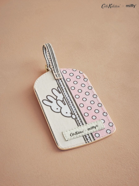 Cath Kidston Pink 100% Cotton Miffy Stripe Luggage Tag Bag (AK5795) | £14
