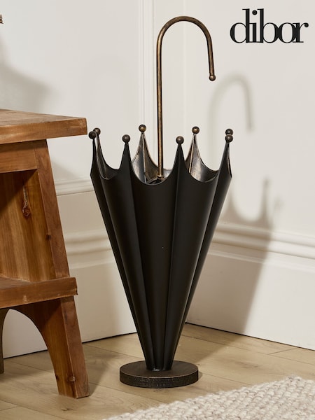 Dibor Black Black and Gold Umbrella Stand (AK5797) | £52