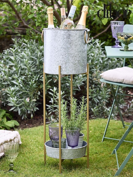 Dibor Silver Ice Bucket on Stand with Tray (AK5803) | £75