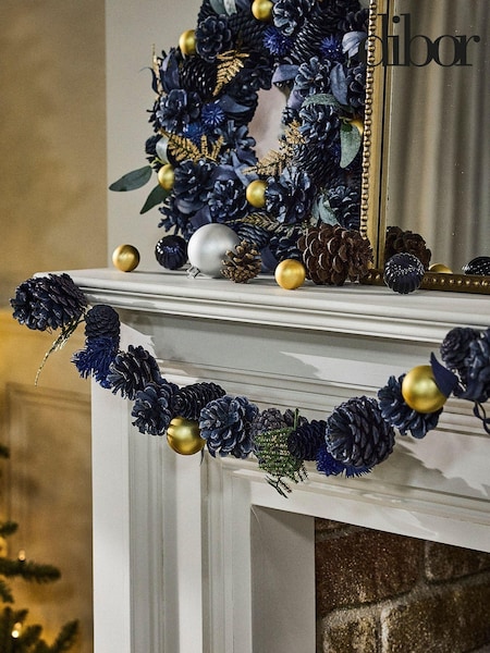 Dibor Moonlight Blue Christmas Garland (AK5812) | £25