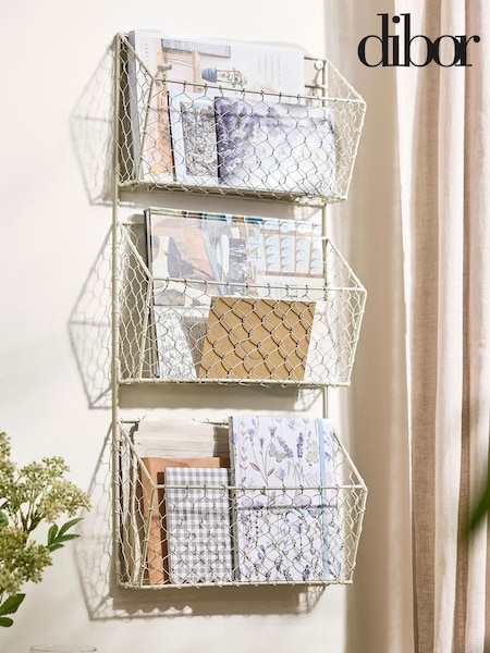 Dibor Cream Eggshell 3 Section Wire Storage Rack (AK5819) | £38