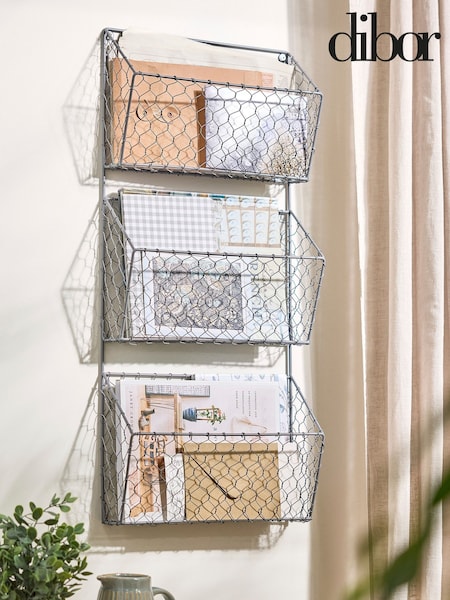 Dibor Charcoal Grey 3 Section Wire Storage Rack (AK5822) | £38