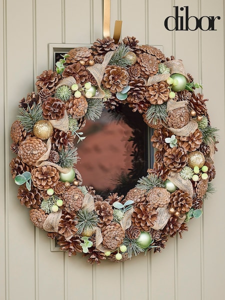 Dibor Brown Festive Foliage Wreath (AK5827) | £48