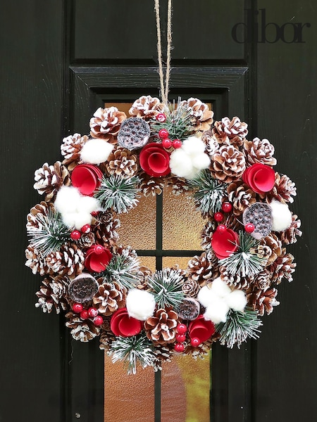 Dibor Brown Snowfall Wreath (AK5830) | £28