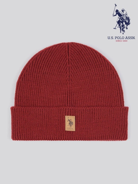 U.S. Polo Assn. Red Signature Knit Winter Beanie (AK5921) | £20