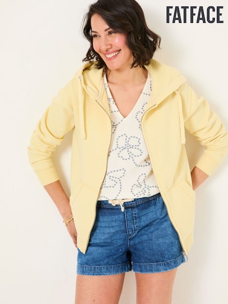 FatFace Amy Light Yellow Zip Through Hoodie (AK5959) | £48