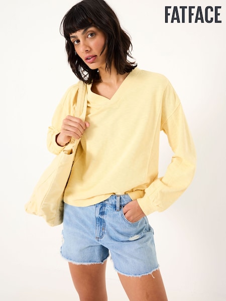 FatFace Gigi Light Yellow V Neck Sweatshirt (AK5963) | £39.50
