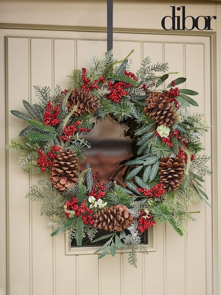 Dibor Green Berry Bushel Wreath (AK5986) | £45
