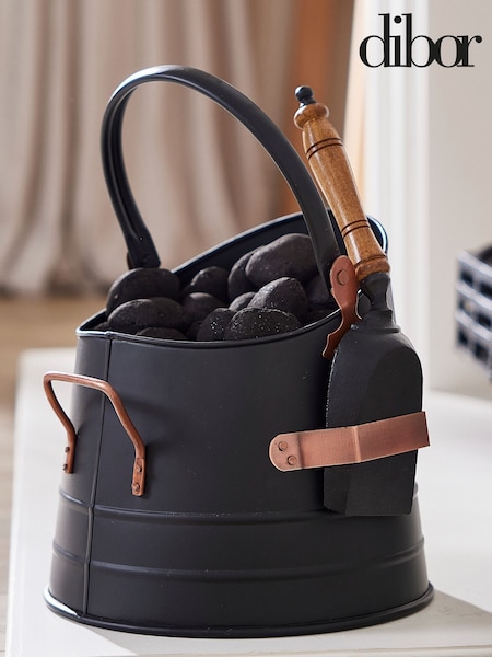 Dibor Black/Copper Coal Bucket with Shovel (AK6011) | £38