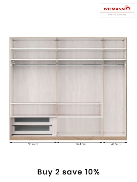 Wiemann Natural Peyton Drawer and Shelves Bundle for 5 Door Sliding Wardrobe (AK6035) | £345