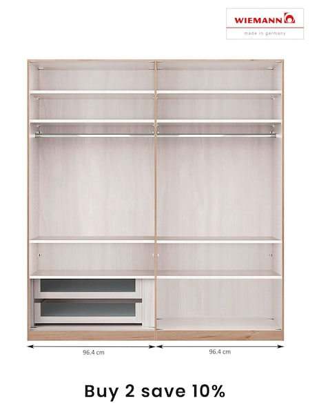 Wiemann Natural Peyton Drawer and Shelves Bundle for 4 Door Hinged Wardrobe (AK6049) | £345