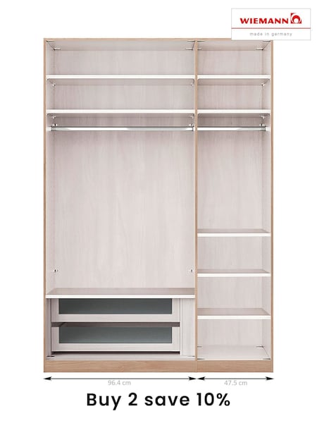 Wiemann Natural Torquay Drawer and Shelves Bundle for Triple Hinged Wardrobe (AK6051) | £335