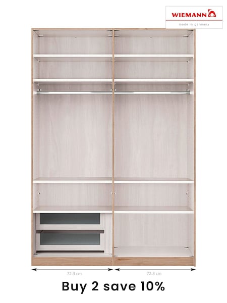 Wiemann Natural Peyton Drawer and Shelves Bundle for Triple Sliding Wardrobe (AK6054) | £310