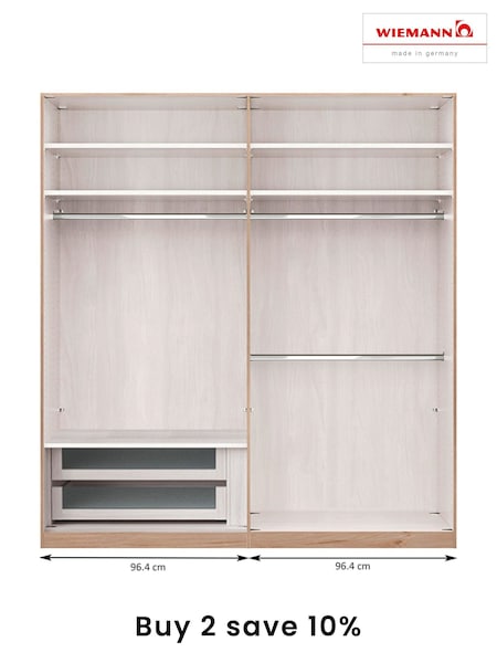 Wiemann Natural Peyton Drawer and Rail Bundle for 2M Sliding Wardrobe (AK6058) | £330