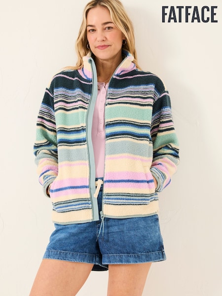 FatFace Multi Stripe Zip Through Fleece (AK6095) | £62