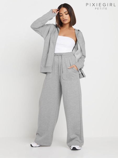 PixieGirl Petite Grey Patch Pocket Wide Leg Joggers (AK6343) | £24