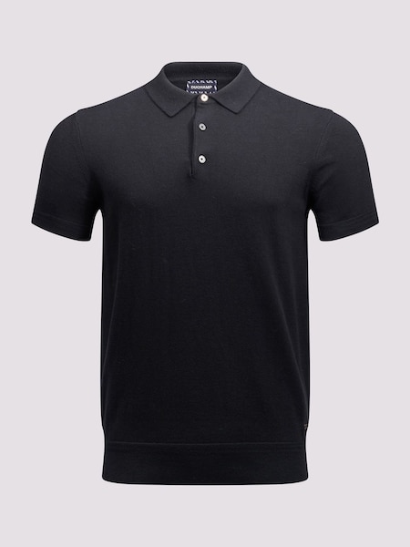 Duchamp Black Duchamp Short Sleeve Knit Black Polo Shirt (AK6465) | £79