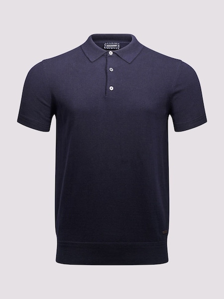 Duchamp Blue Duchamp Short Sleeve Knit Black Polo Shirt (AK6466) | £79