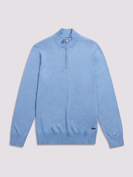 Duchamp Light Blue Duchamp Quarter Zip Funnel Neck Black Jumper (AK6473) | £99