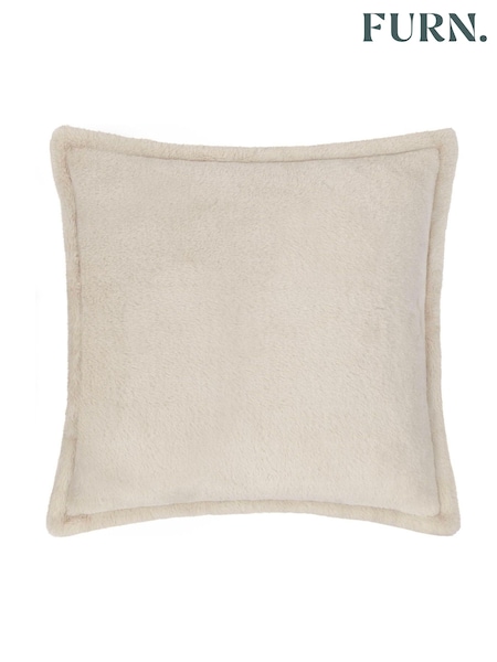 furn. Natural Large Kallu Reversible Faux Fur Cushion (AK6646) | £30