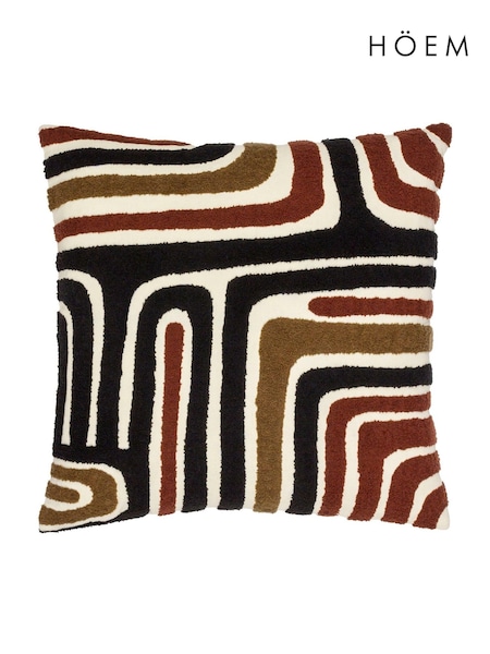 HÖEM Ox Blood Black Abbe Tufted 100% Cotton Cushion (AK6657) | £32